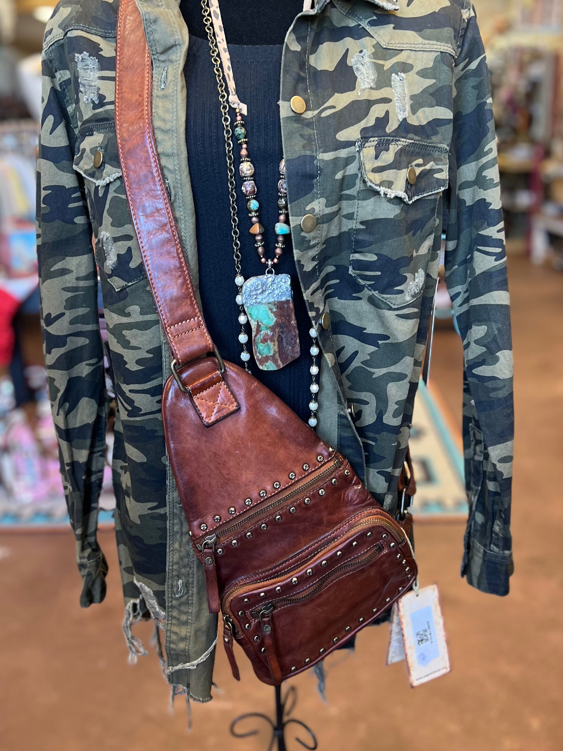 レディース Spaghetti Western Studs Shoulder Bag Y2k