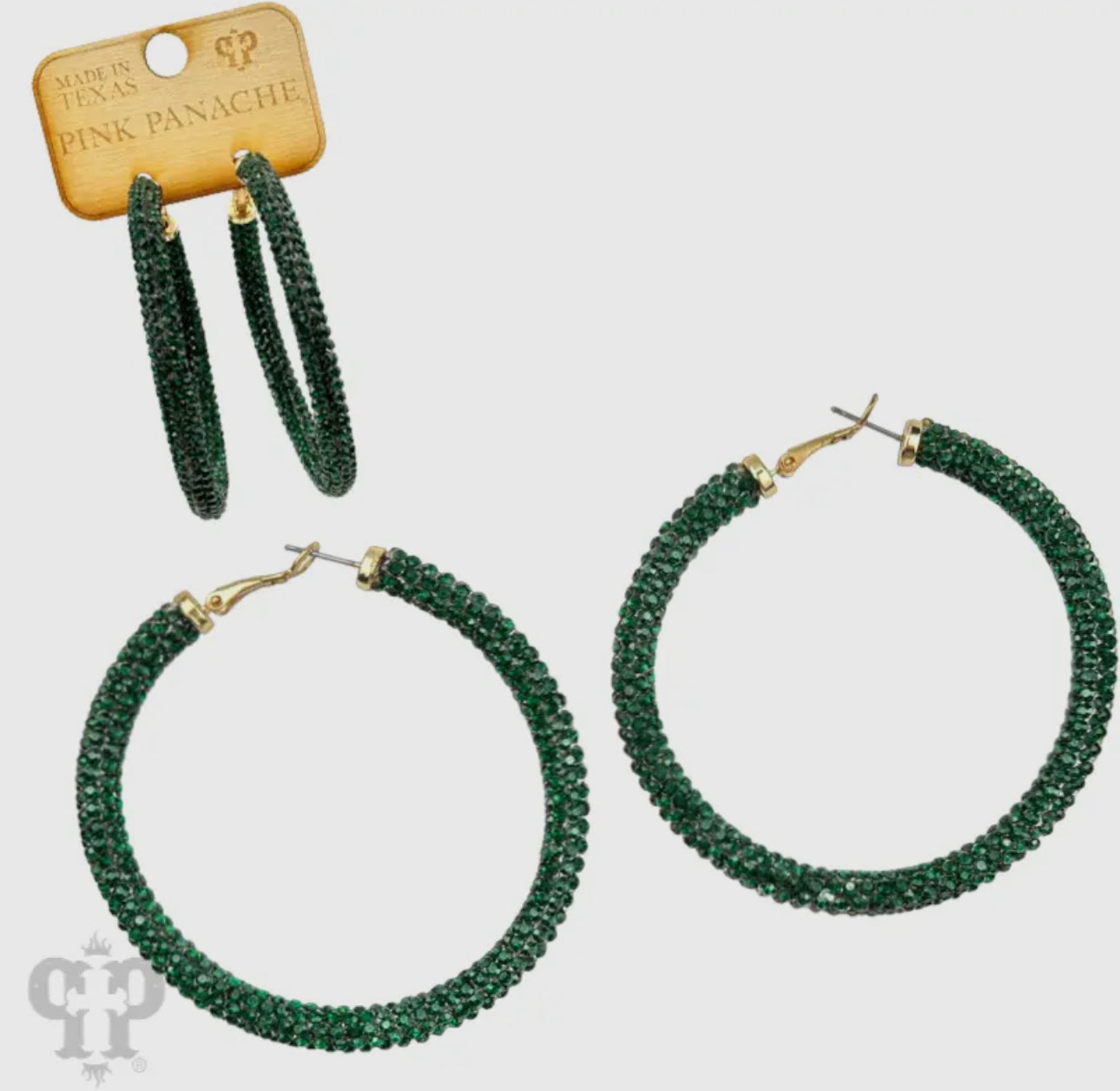 Large Pave Mesh Hoop Earring