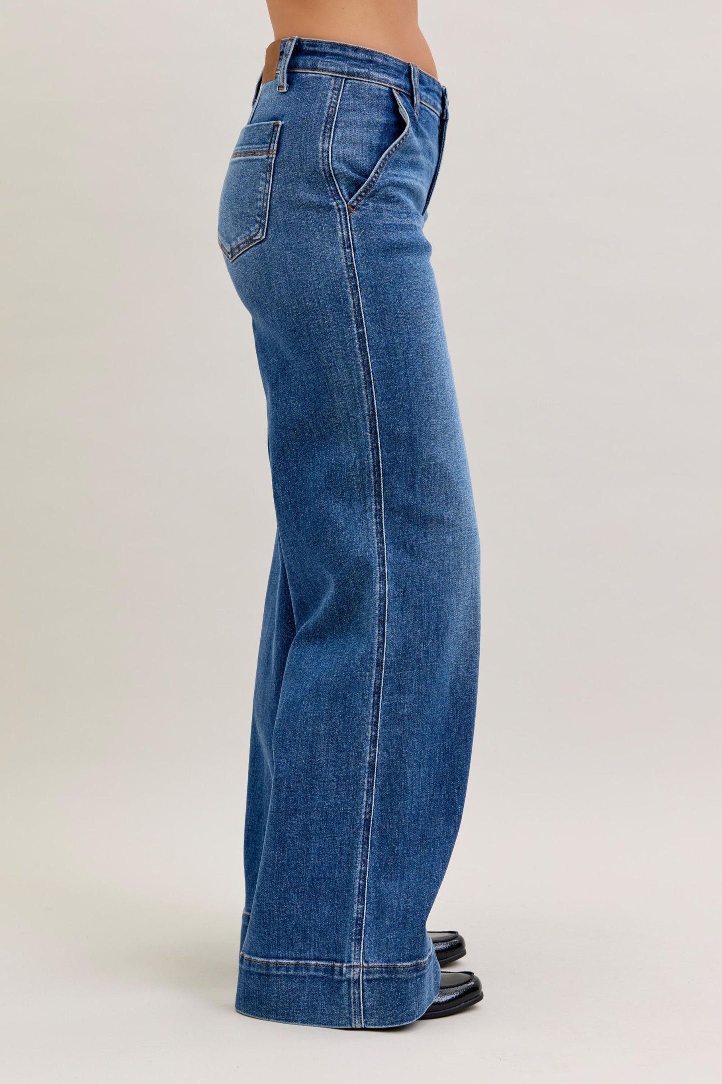 Judy Blue Mid Rise Trouser Retro Wide