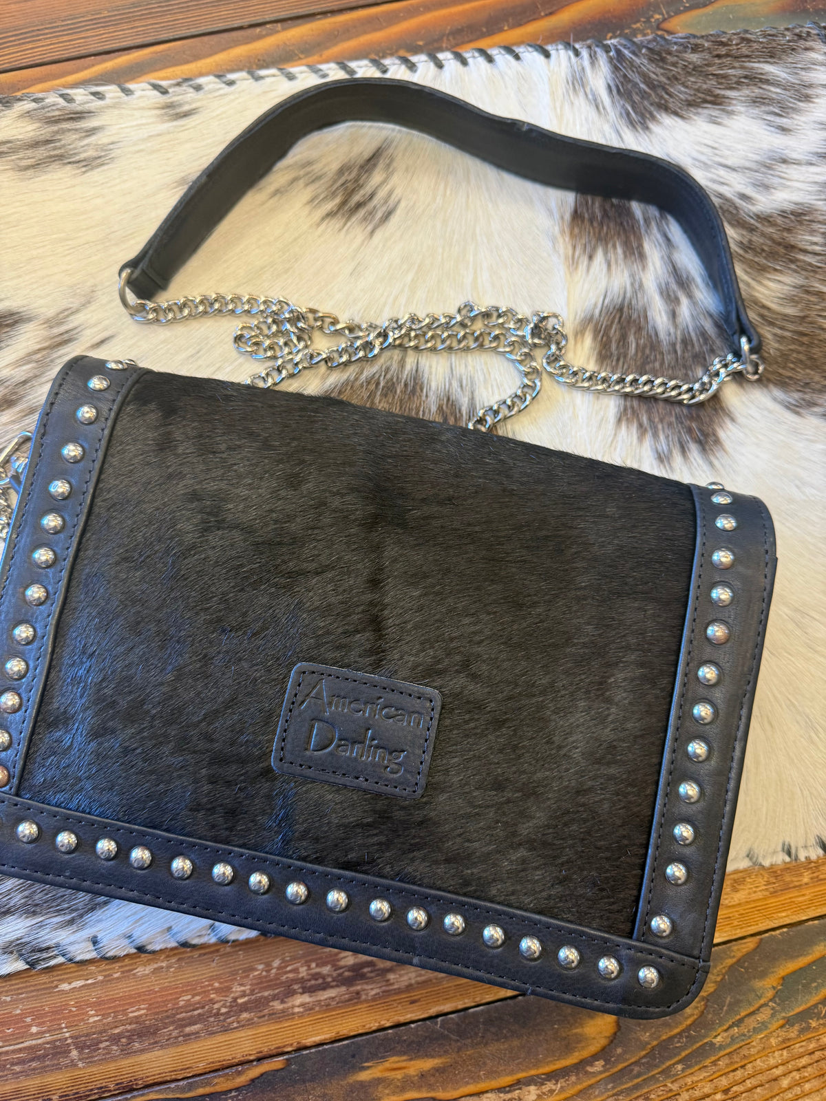 Midnight Cowgirl Hair-On Hide Crossbody Bag – American Darling
