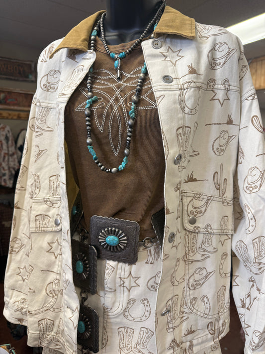 Western Graphic Jacket or Skirt