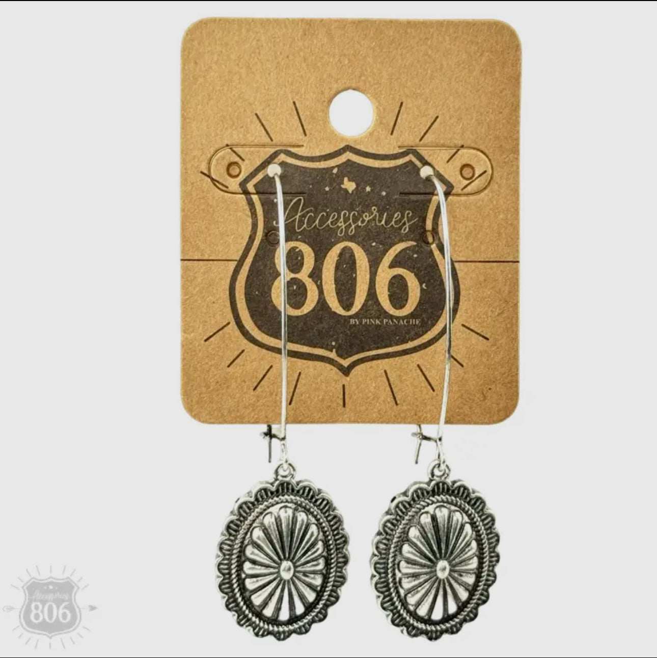 Western Silver Concho Earring