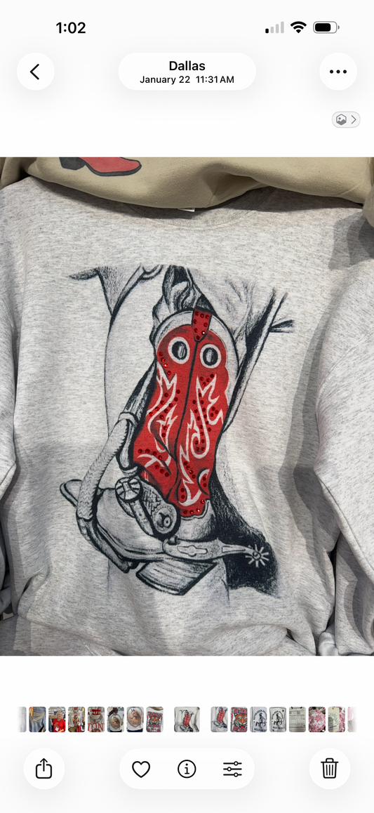 Red Cowboy Boot Tee