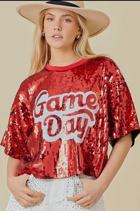 Game Day Sequins Top