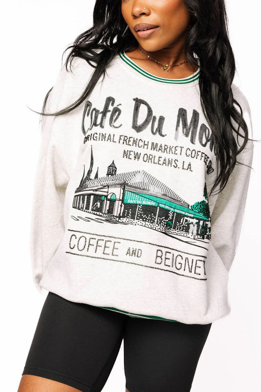 Queen Of Sparkles Grey Sport Stripe
'Cafe Du Monde' Sweatshirt
