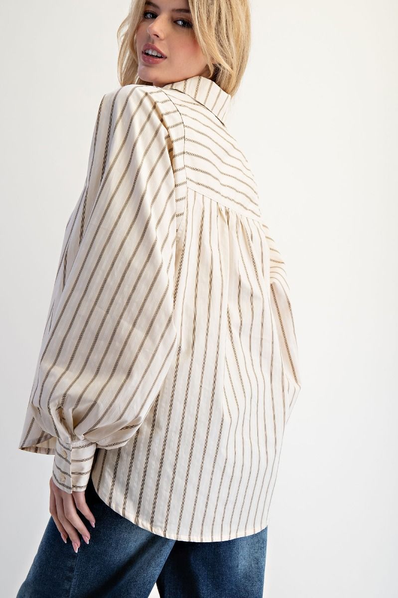 STRIPED BUTTON DOWN
WOVEN SHIRT