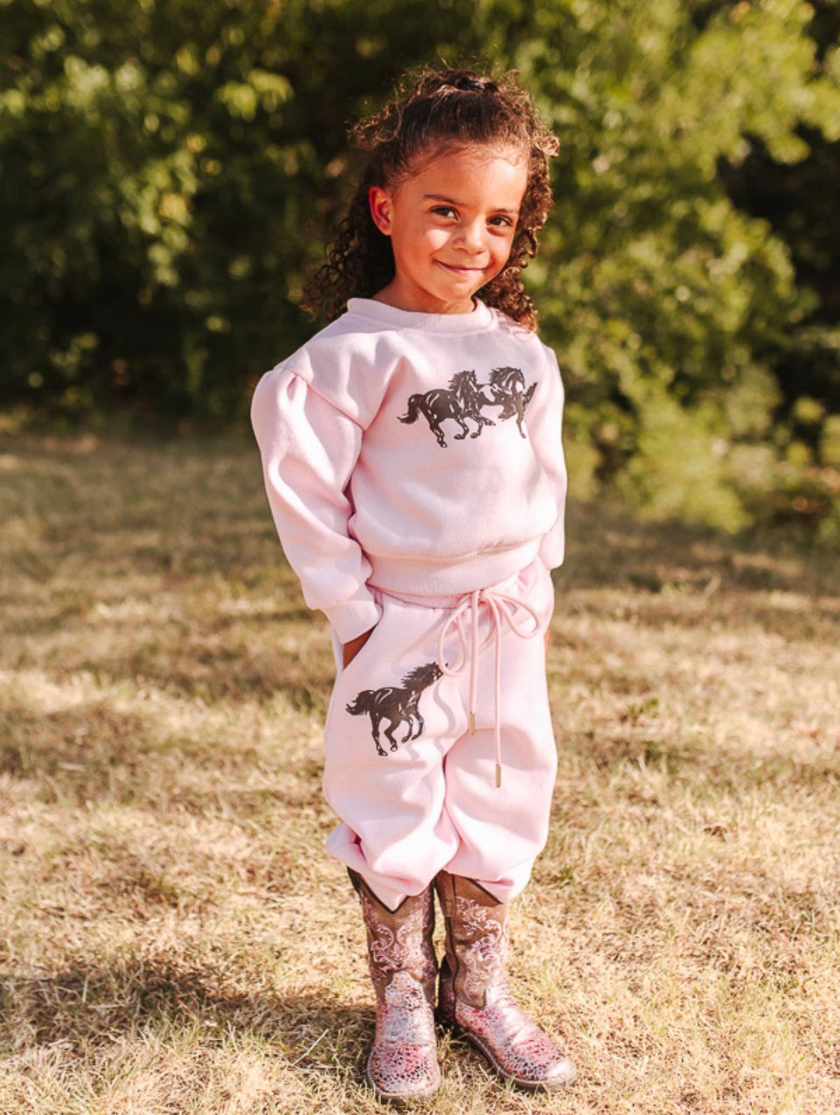 Pink Cowgirl Jogger Set