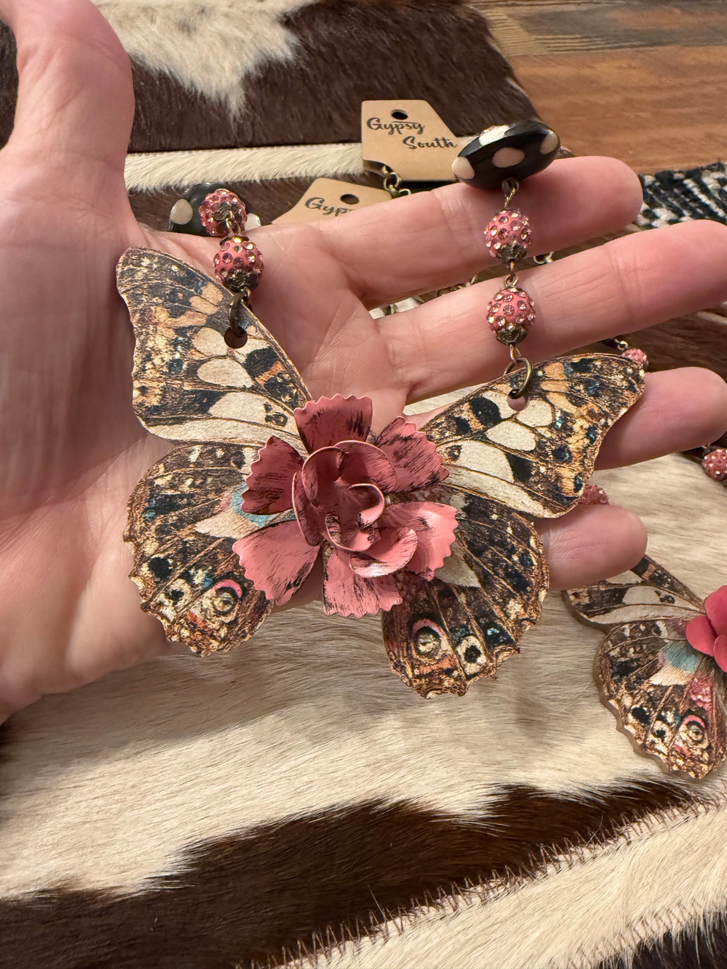 Rosey Butterfly Necklace
