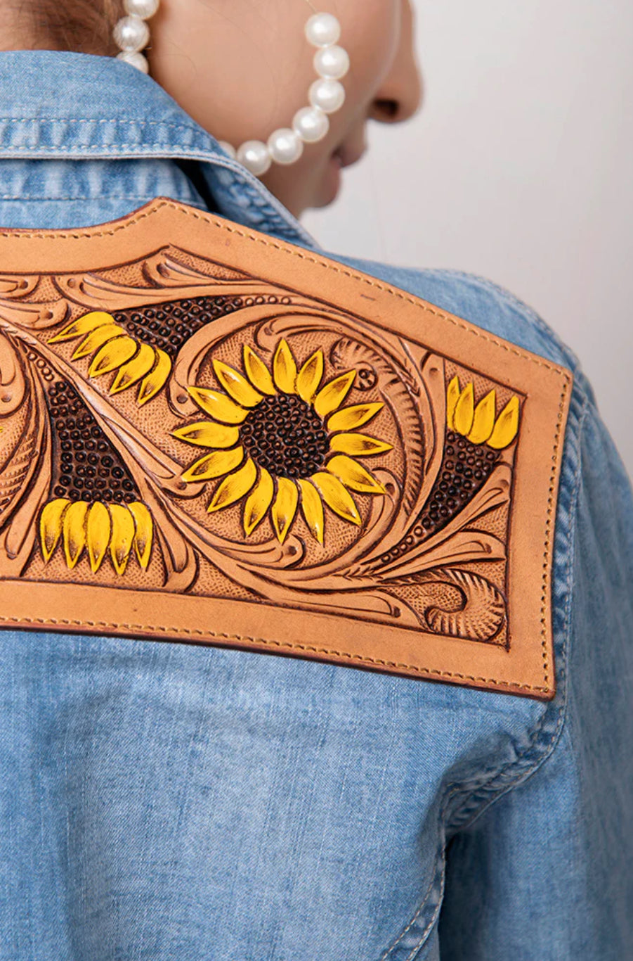 Genuine Leather Denim Shirt