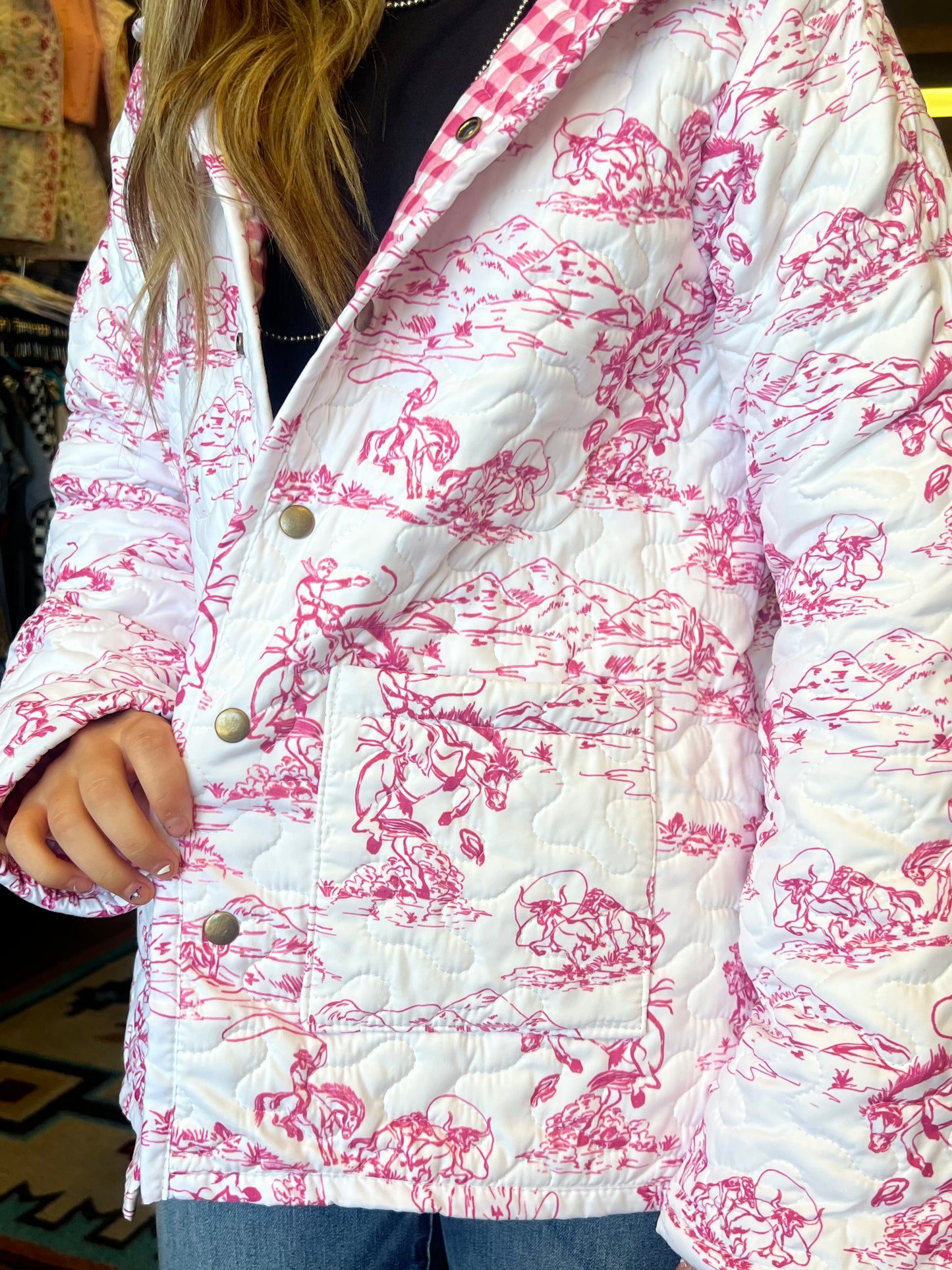 Koda Rider Fuchsia Quilted Snap Jacket