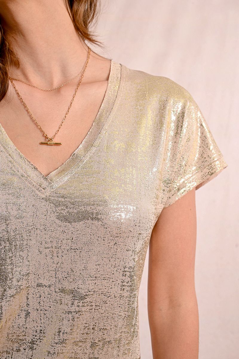 Metallic Knit Tee