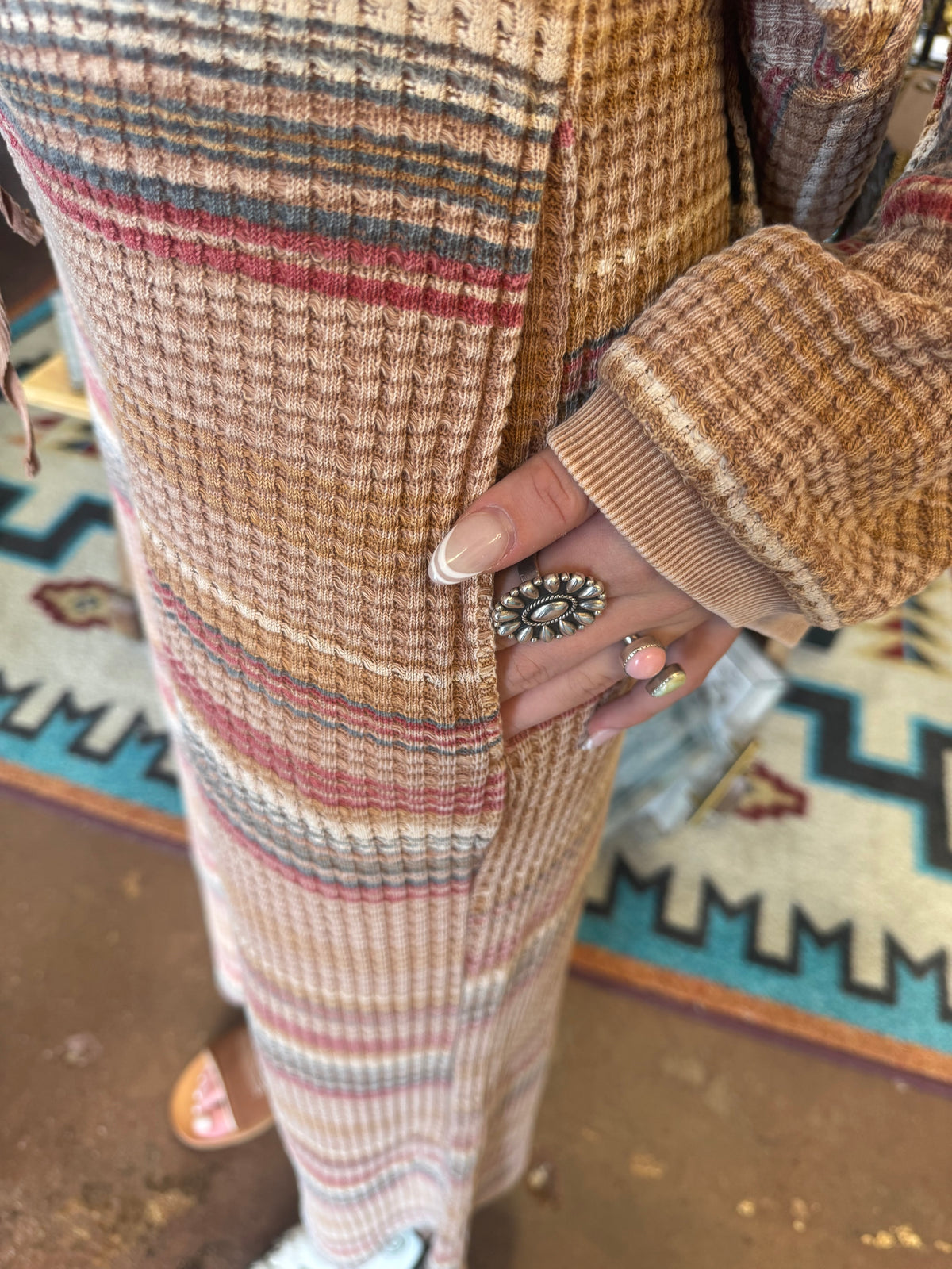 STRIPE THERMAL WASHED SET