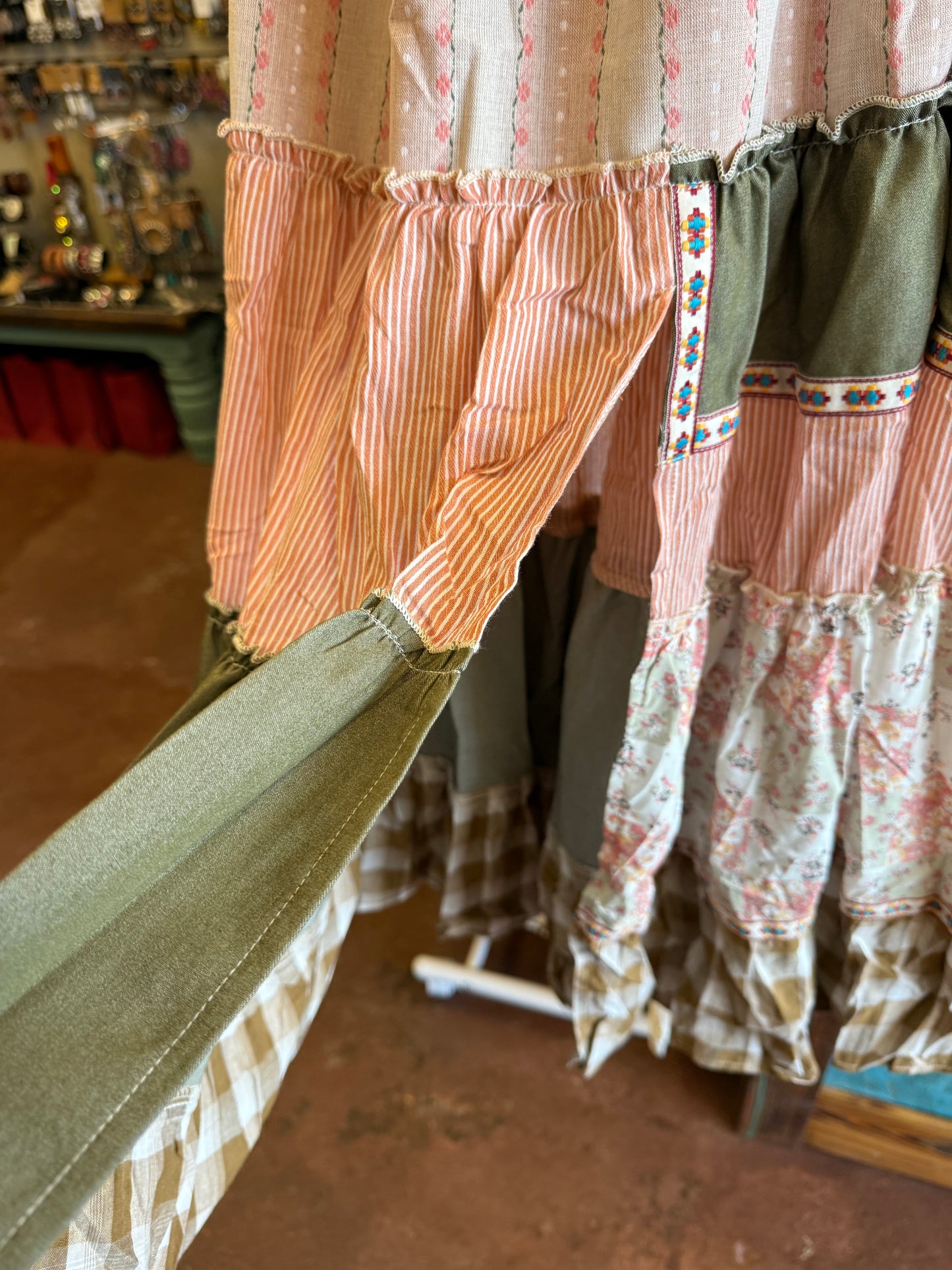 Patchwork Tiered Skirt