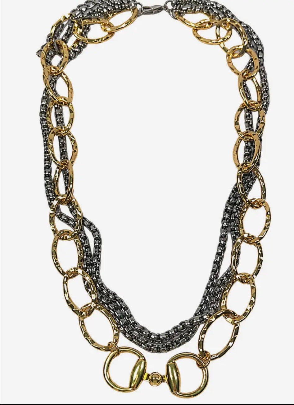 18K Gold Plated Layered Chain Necklace