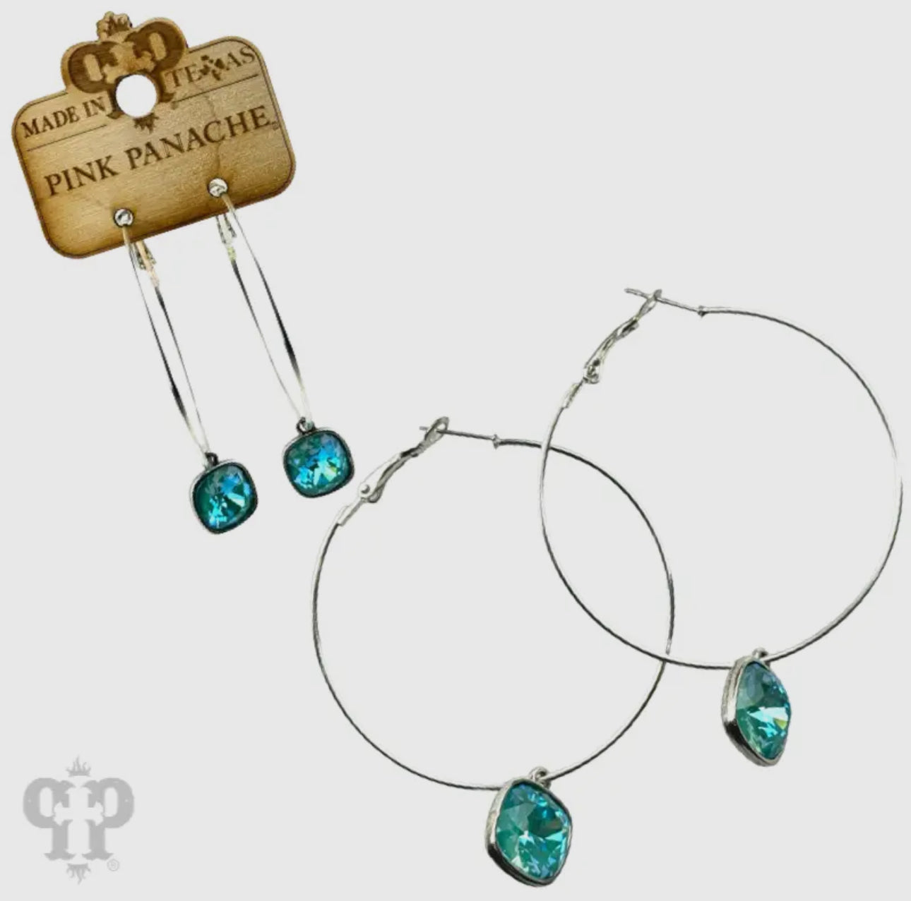 Austrian Square Crystal Hoop
Earring, 12mm