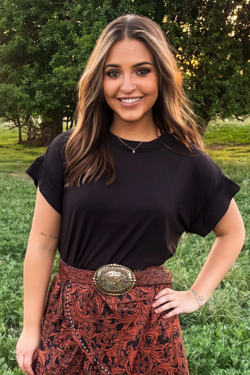 STERLING STAPLE TOP -
BLACK