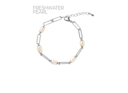 Pearl and Chain Bracelet