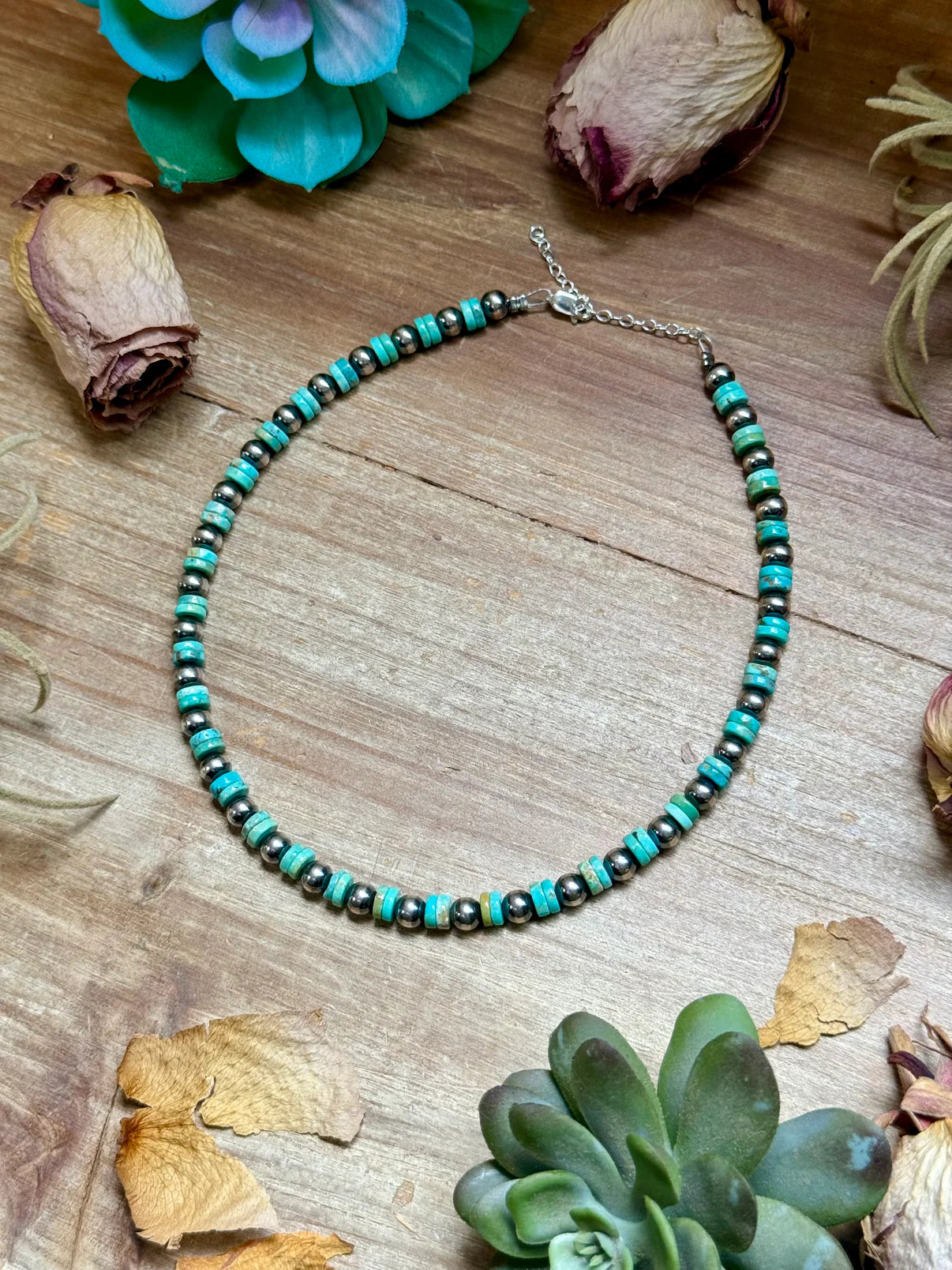 Sterling Silver & Heishi Choker (14” + Extender)