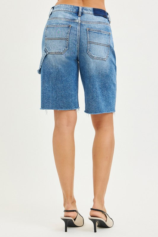 Risen High Rise Bermuda Shorts with Side Tab