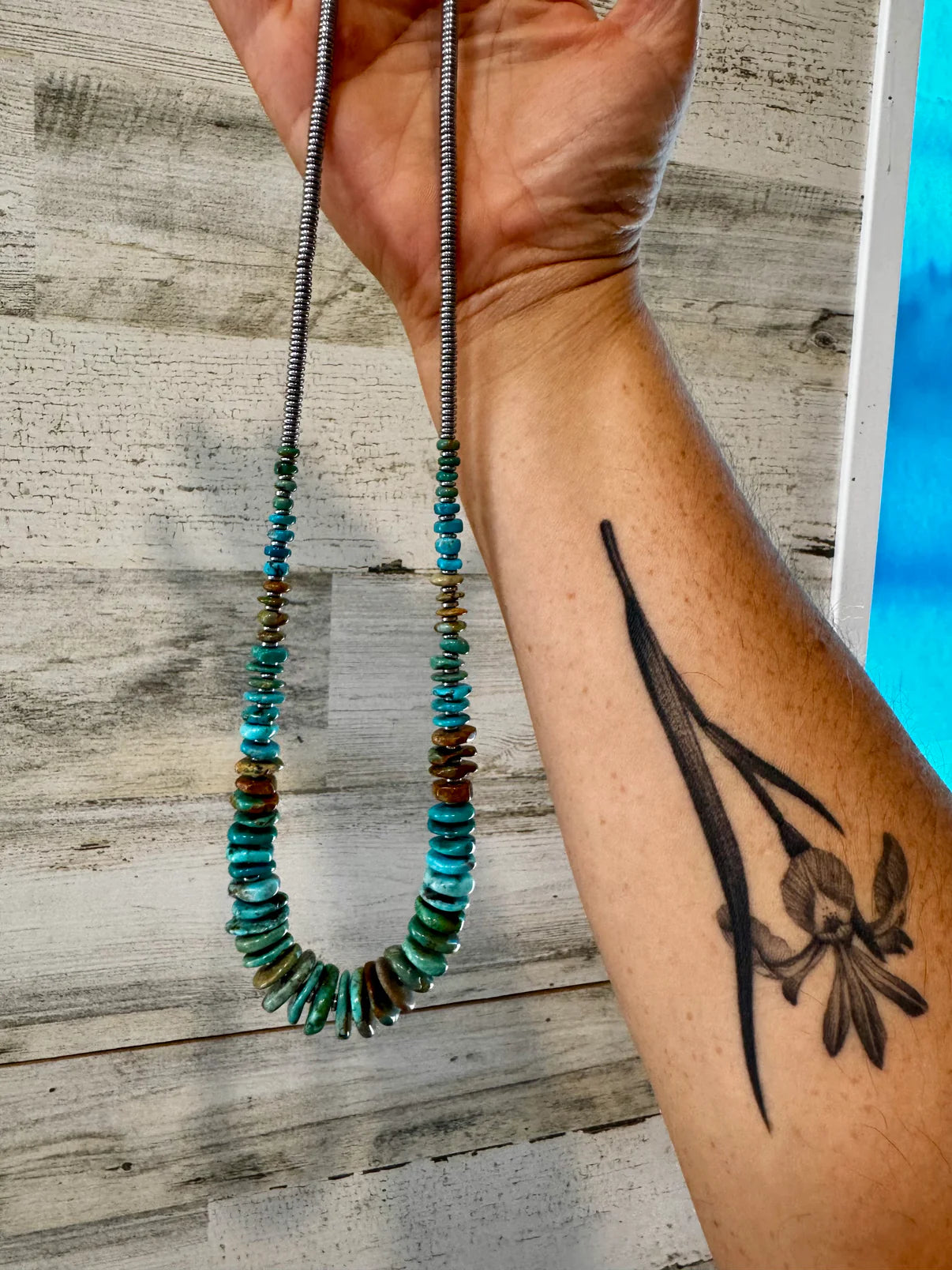 Tri-Color Turquoise & Hematite
Necklace - 23"