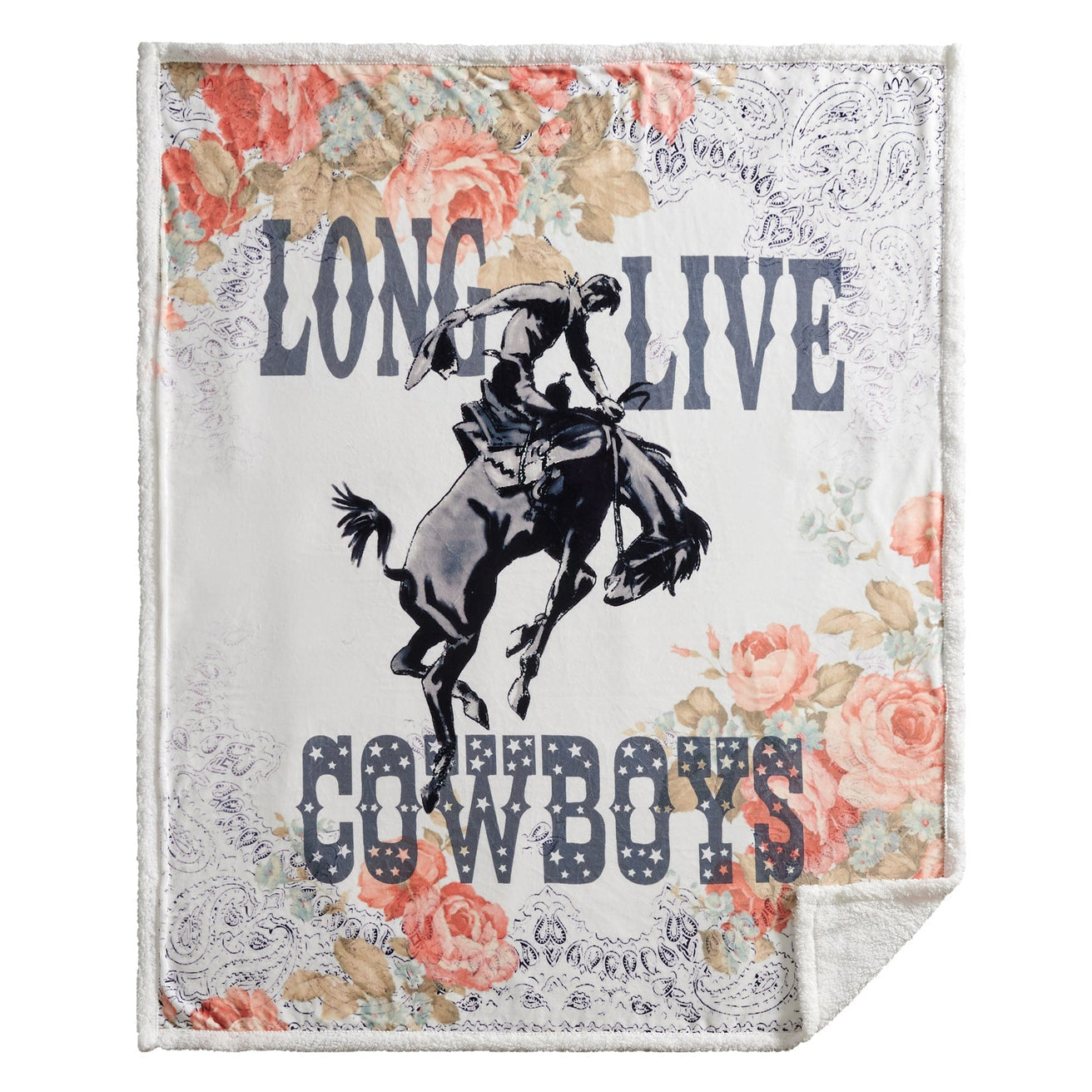 Long Live Cowboys Sherpa Throw