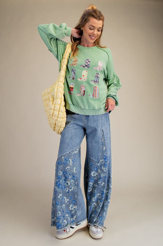 Boot Print Pull Over