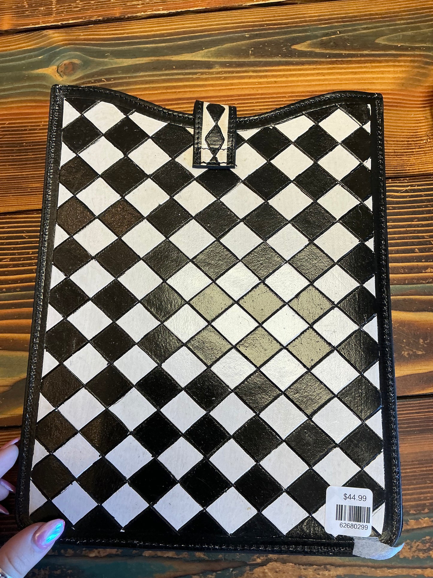 Checkered Cowhide IPad Cover