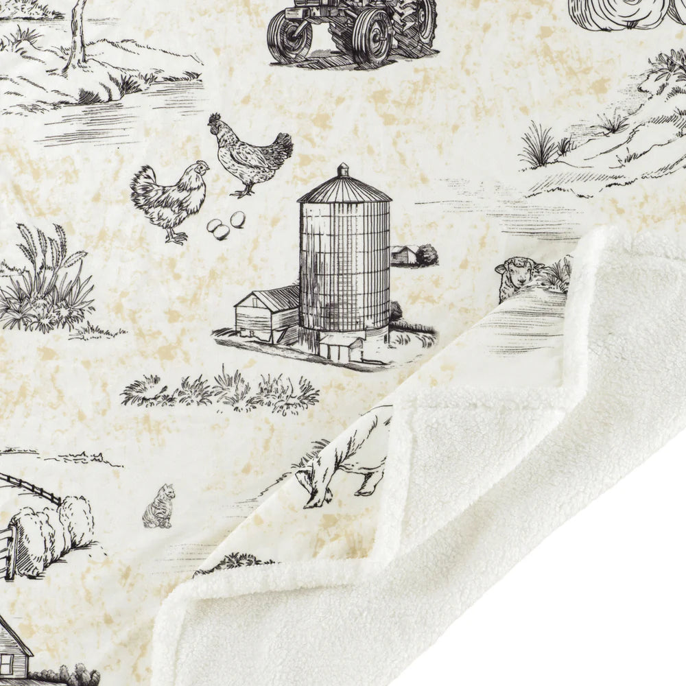 FARM LIFE CAMPFIRE SHERPA THROW