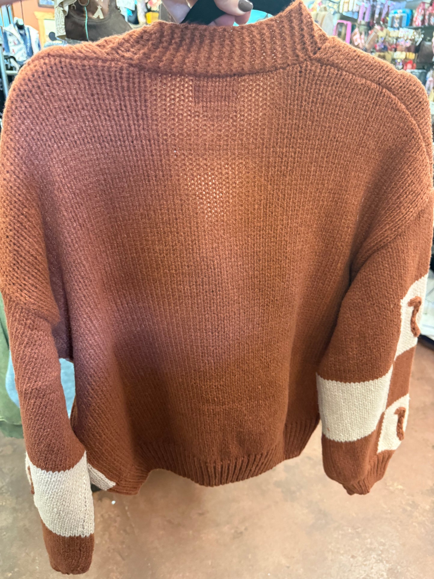 Brown Horse Shoe Cardigan