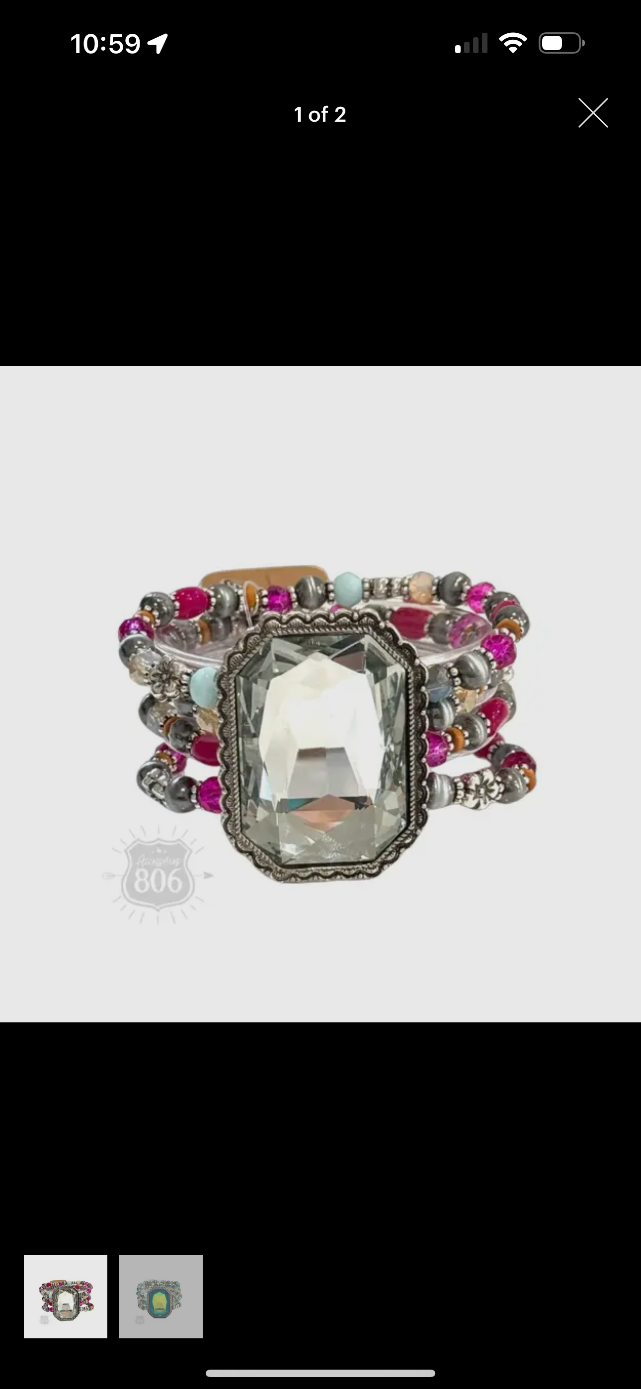 Rhinestone & Bead Bracelet