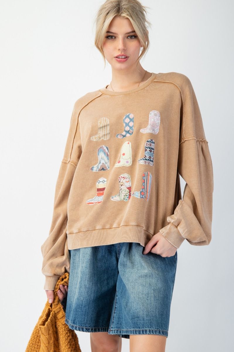 Boot Print Pull Over