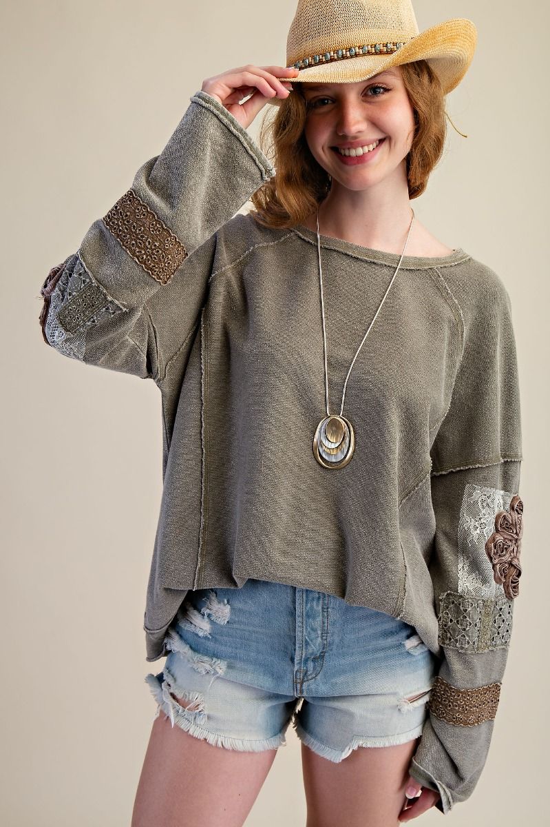 INSIDE OUT WASHED TERRY PULLOVER