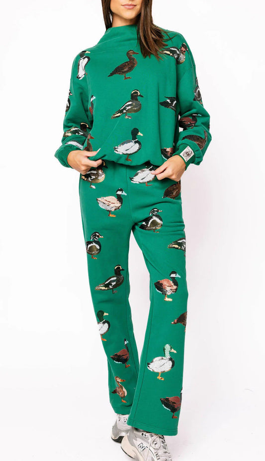 Queen Of Sparkles Dark Green Duck Mock Neck Sweatshirt OR Sweatpant
