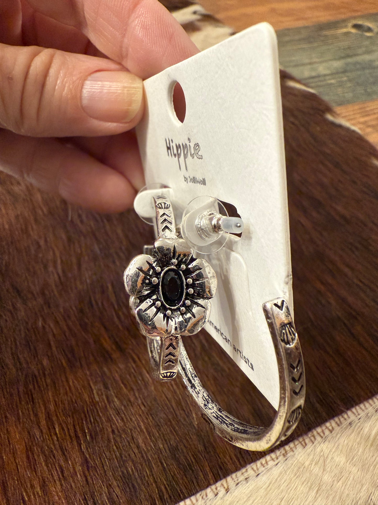 Flower Hoop Earrings