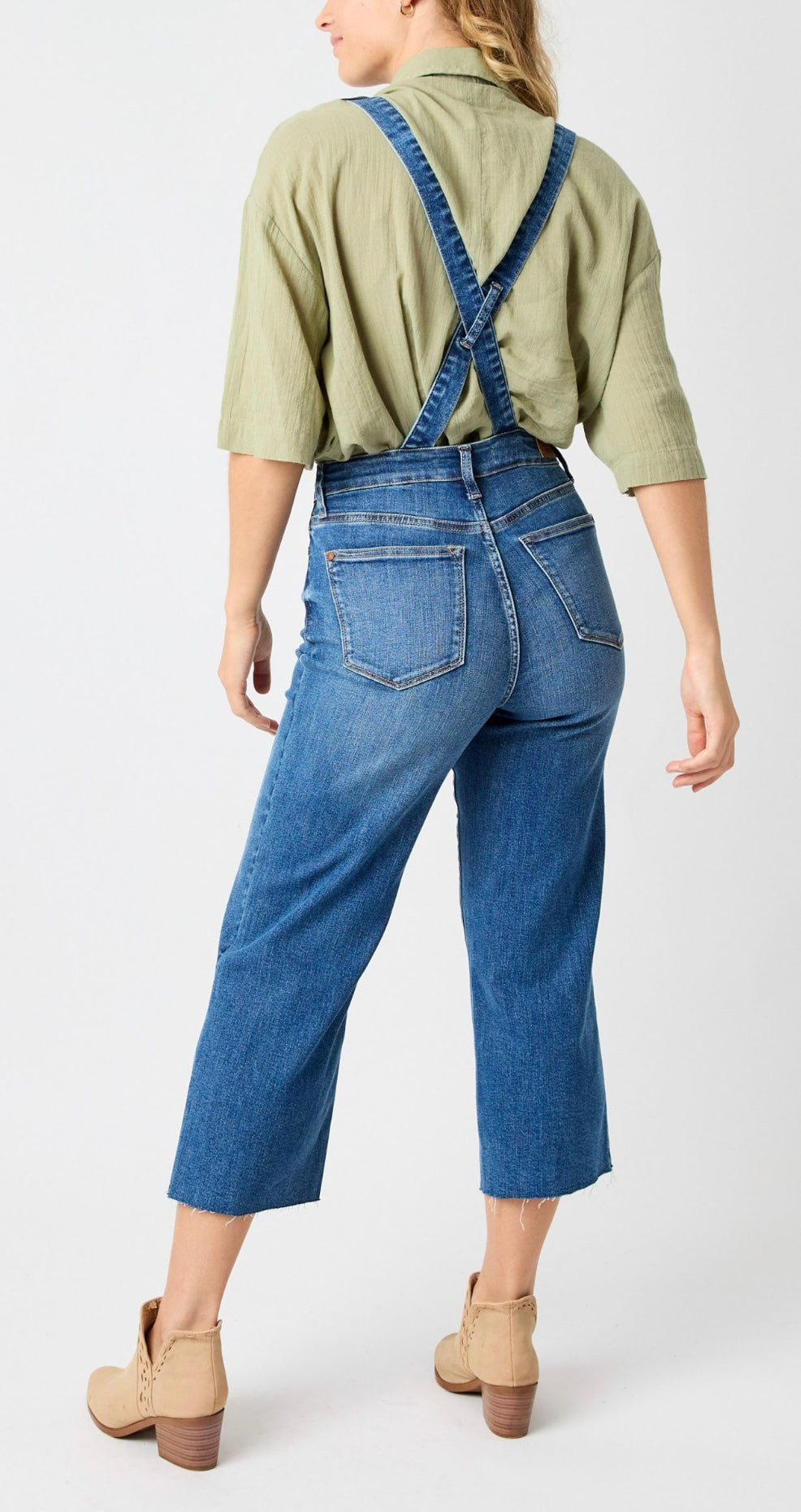 JUDY BLUE CROP WIDE OVERALL
