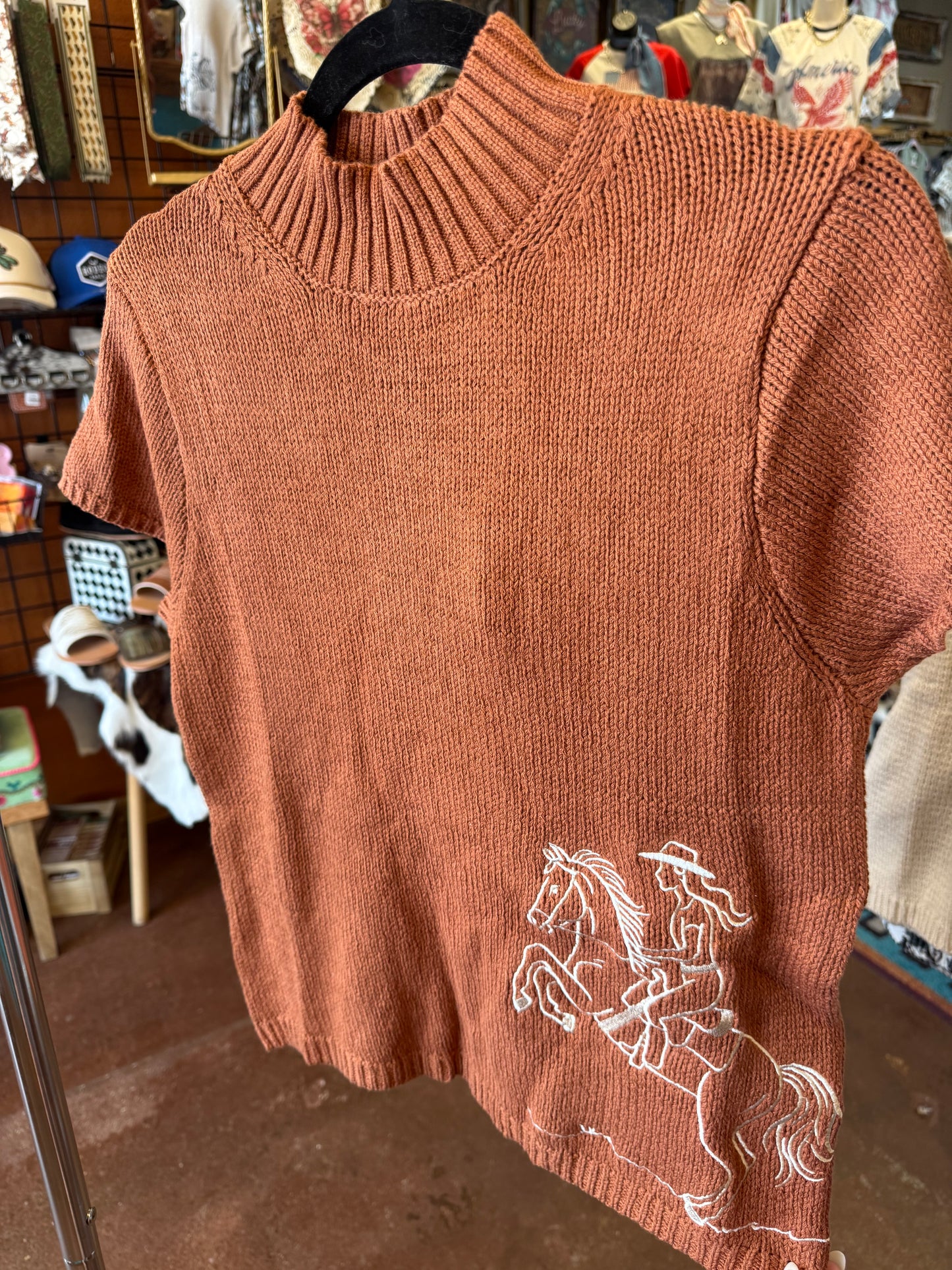 MOCK NECK COWGIRL KNIT TOP