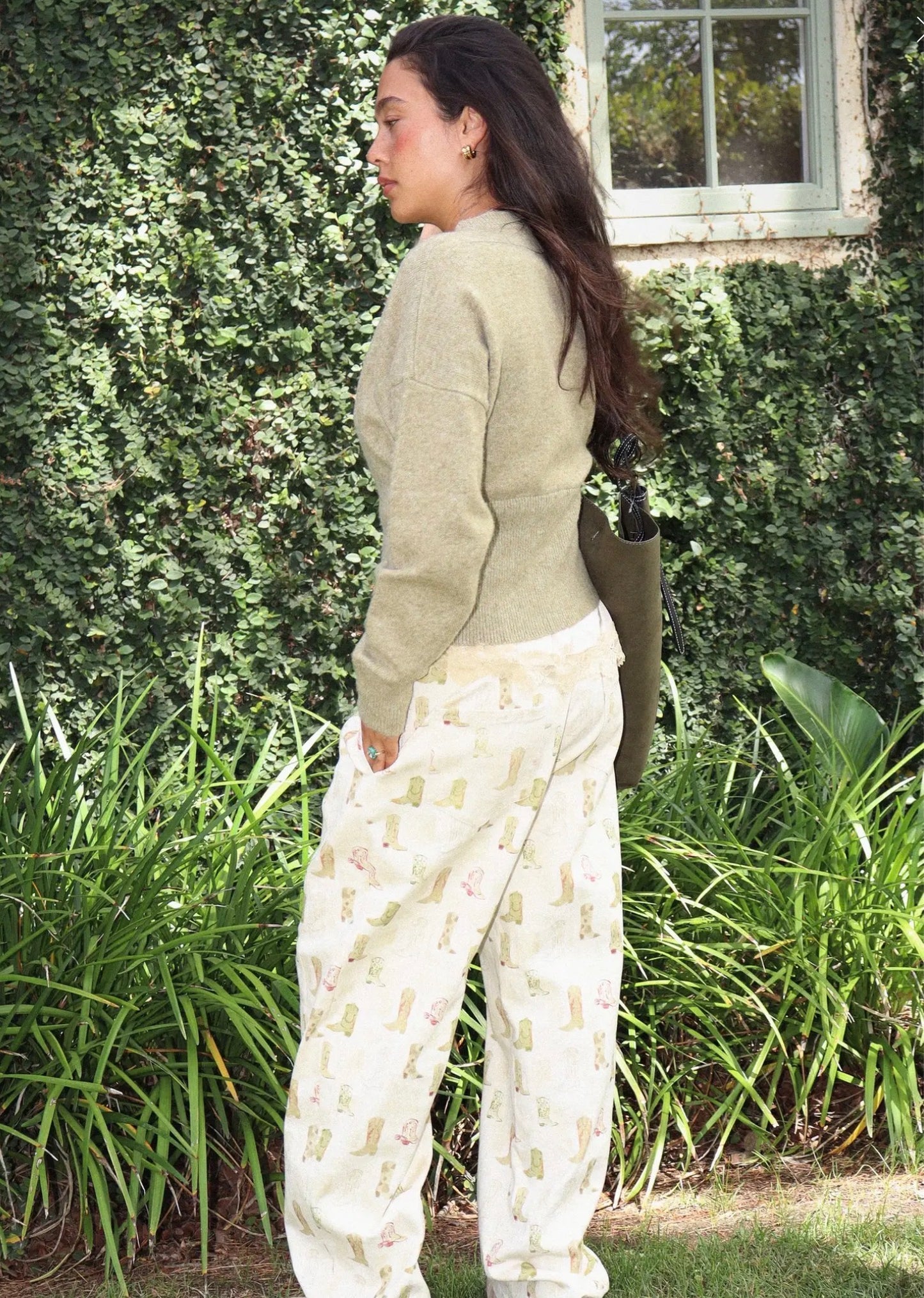 Front Zip Crew Neck Sweater