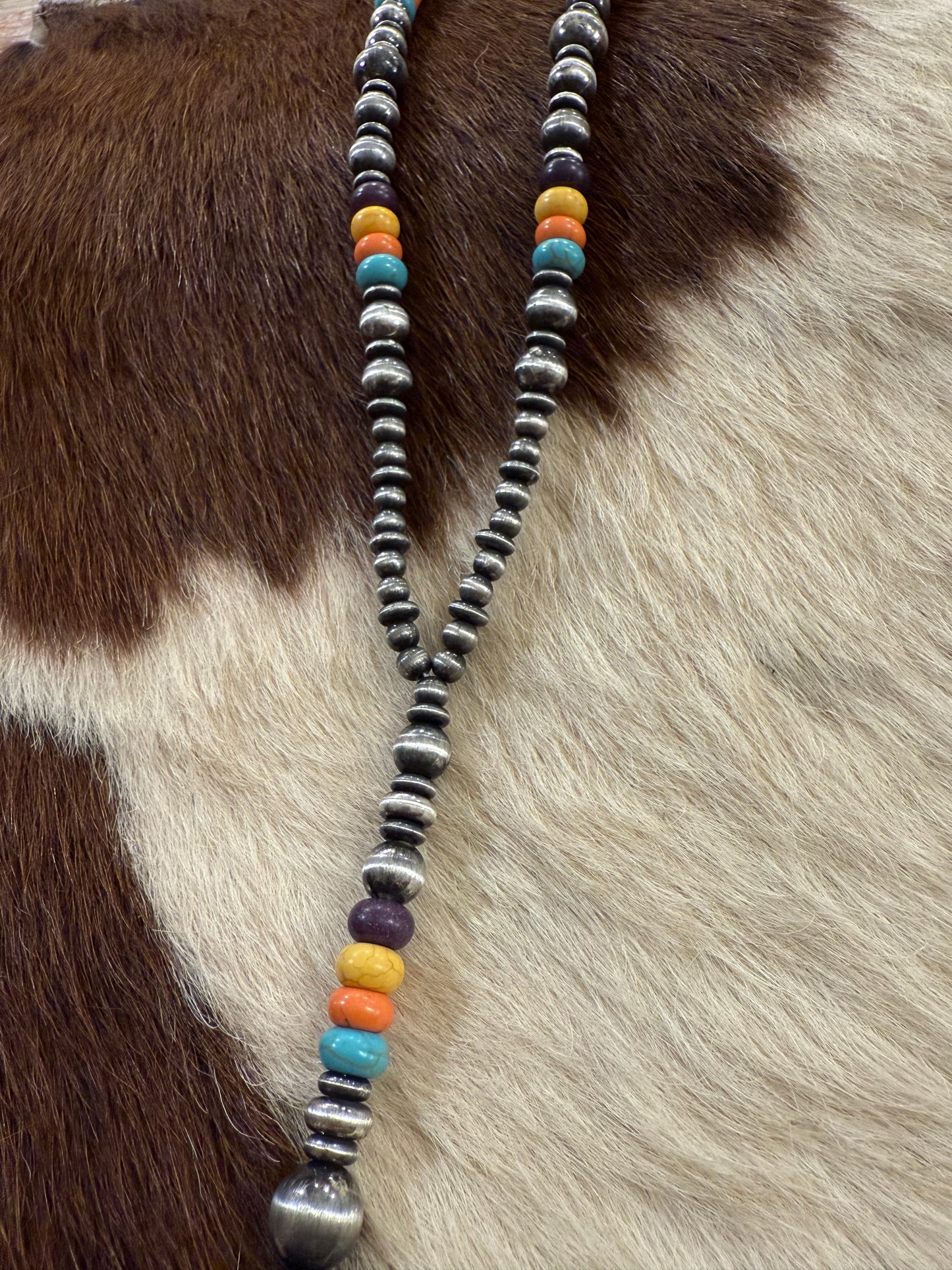 Colored Bead Y Necklace Set