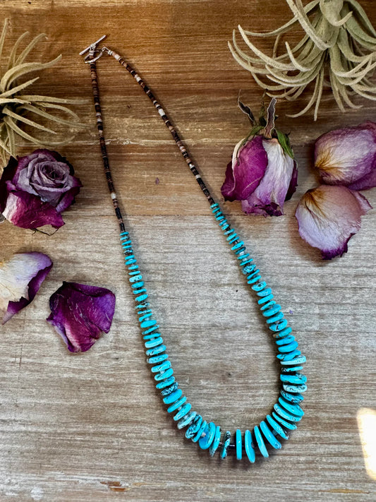Shell & Turquoise Graduated
Necklace - 23"