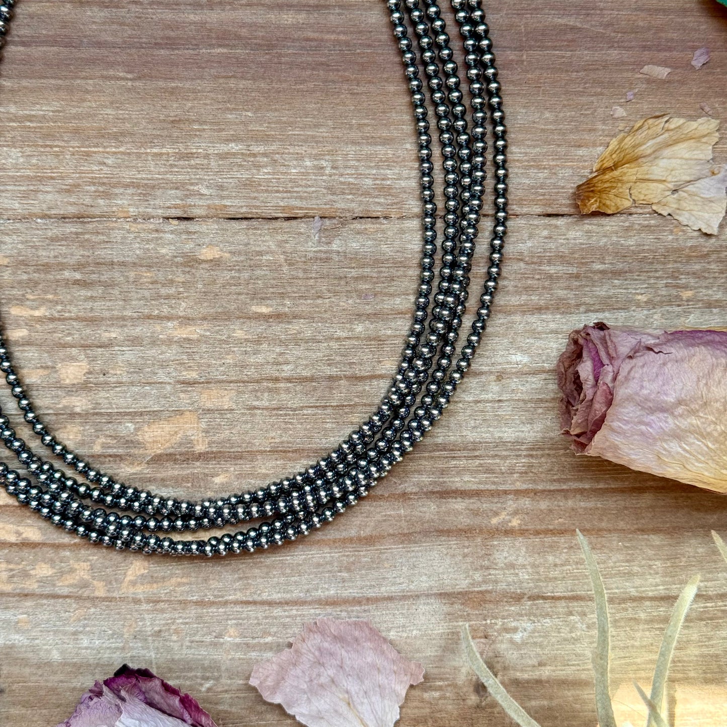 14in 3mm Sterling Silver Pearl Necklace