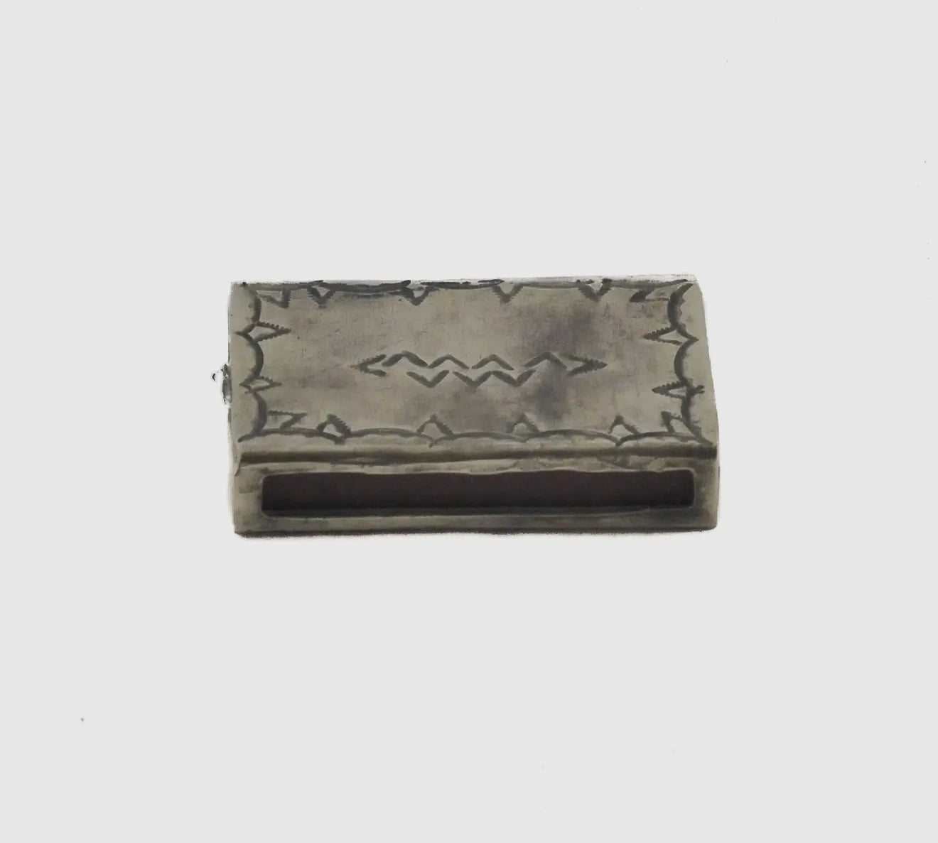 Small Silver Stamped Matchbox