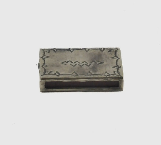 Small Silver Stamped Matchbox