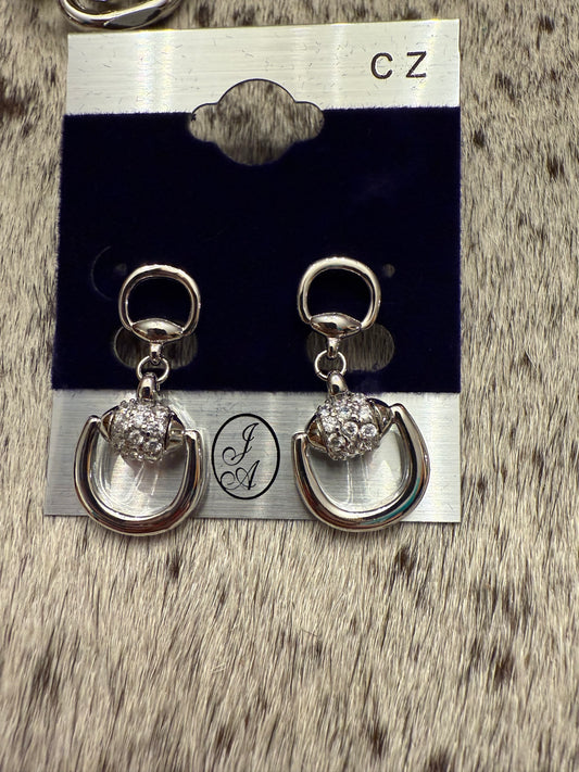 Rhinestone Stirrup Earrings