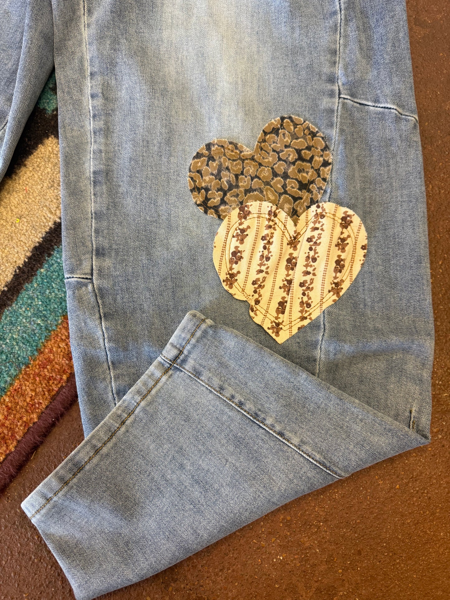 Heart Patched Mineral Washed Jean