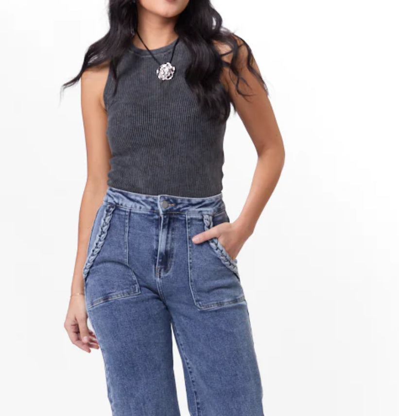 Blu Pepper Ribbed Tank