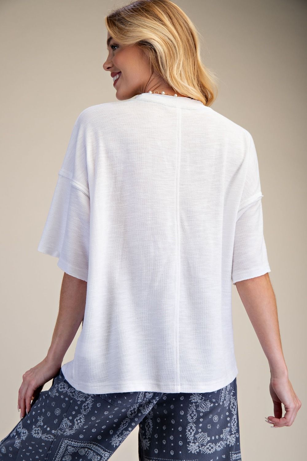 FLORAL PATCH WASHED COTTON BOXY TOP