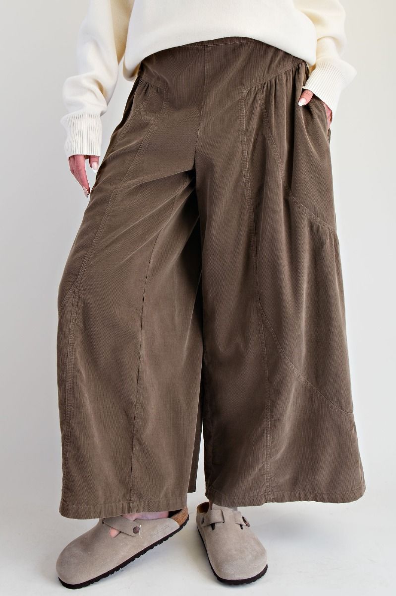 WASHED BABY CORDUROY PALAZZO PANTS