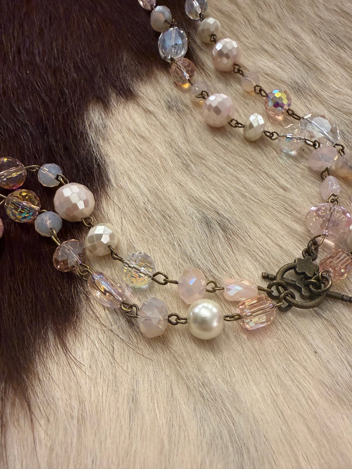 Pink Crystal Long Necklace