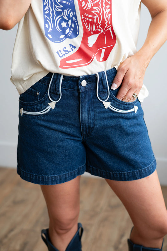 Denim Arrow Shorts