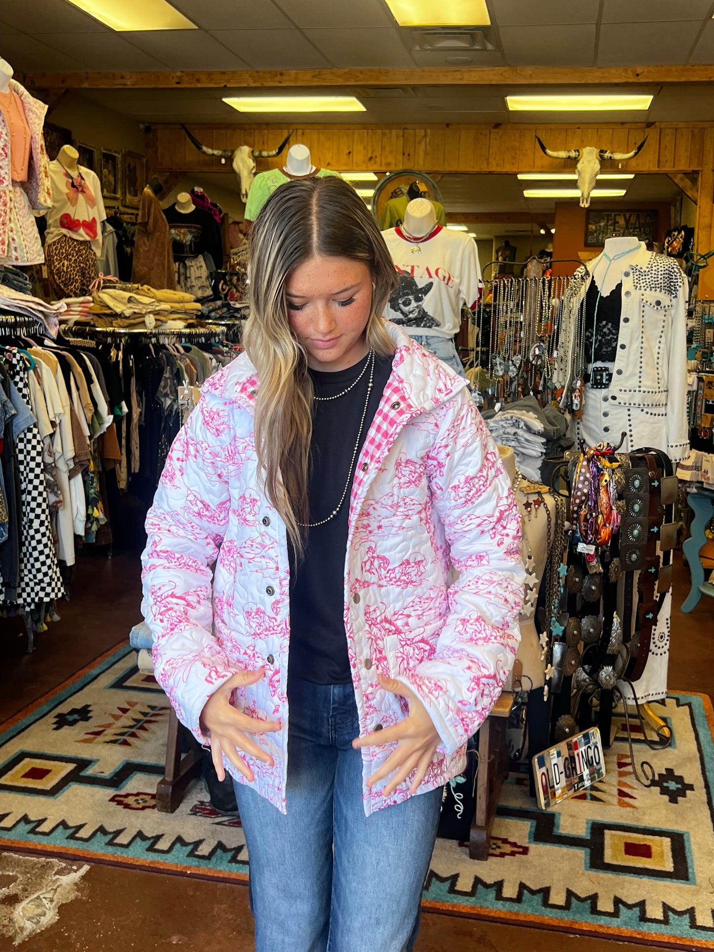 Koda Rider Fuchsia Quilted Snap Jacket